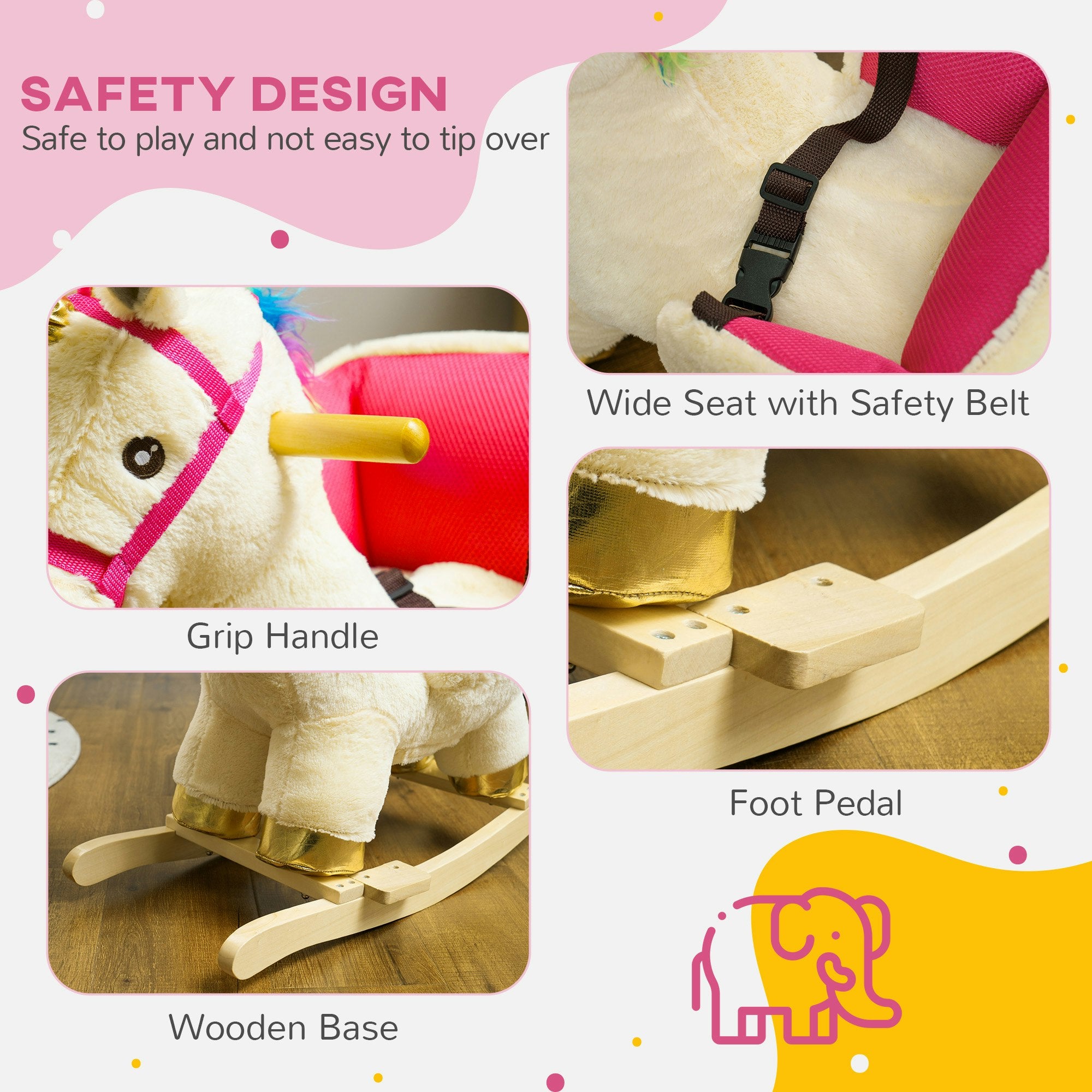 Rocking Unicorn Ride-On with Sound