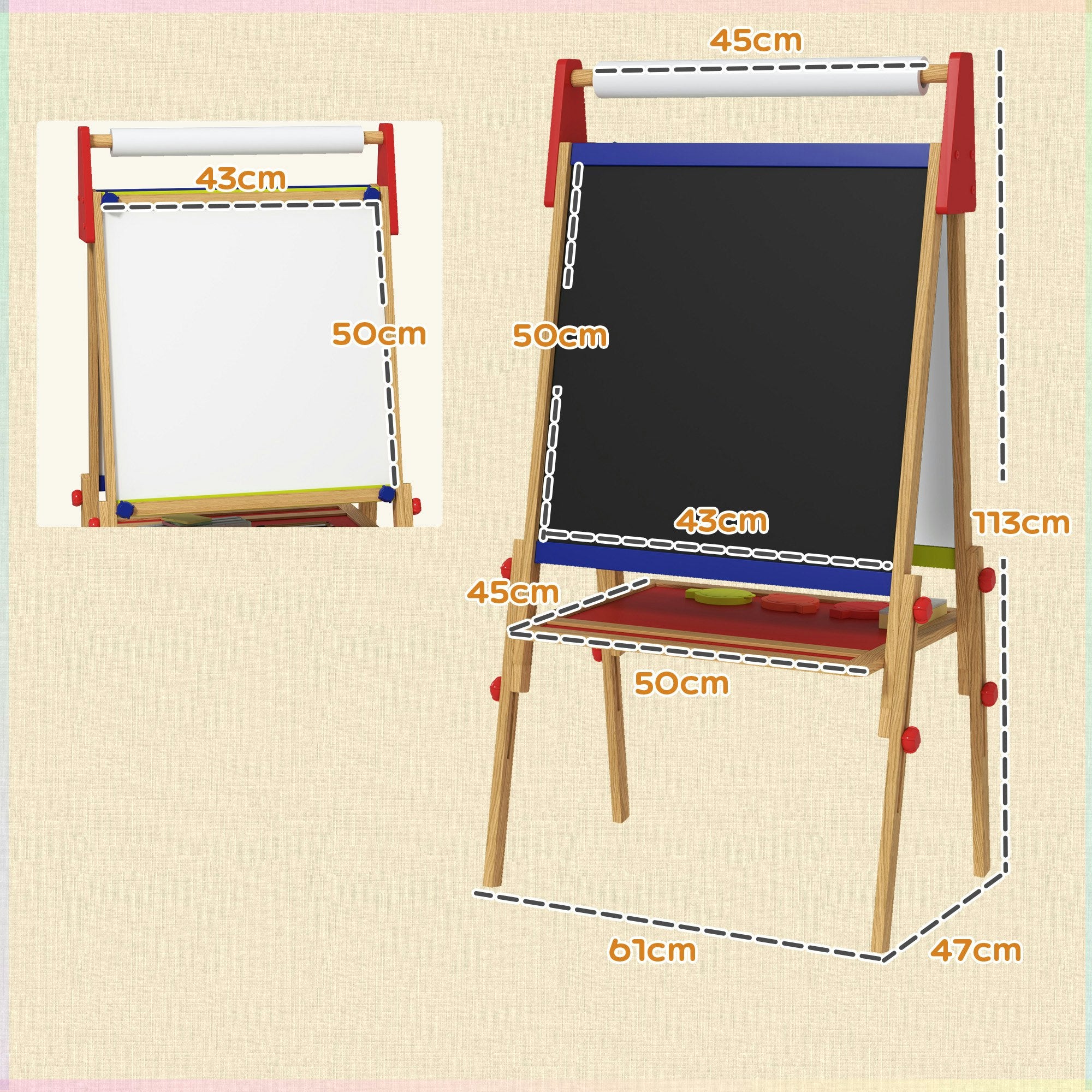 3-in-1 Kids Art Easel with Paper Roll